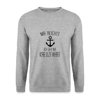 Mir Reichts Ich Geh Auf Kreuzfahrt - Unisex Pullover - Weißgrau meliert - Vorne - Alina (178cm) & Michal (187cm)