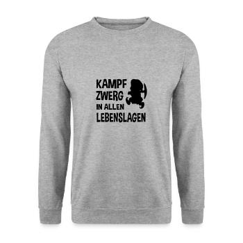 Battle Dwarf dans toutes les situations - Sweat-shirt Unisexe - gris chiné - Devant - Alina (178cm) & Michal (187cm)