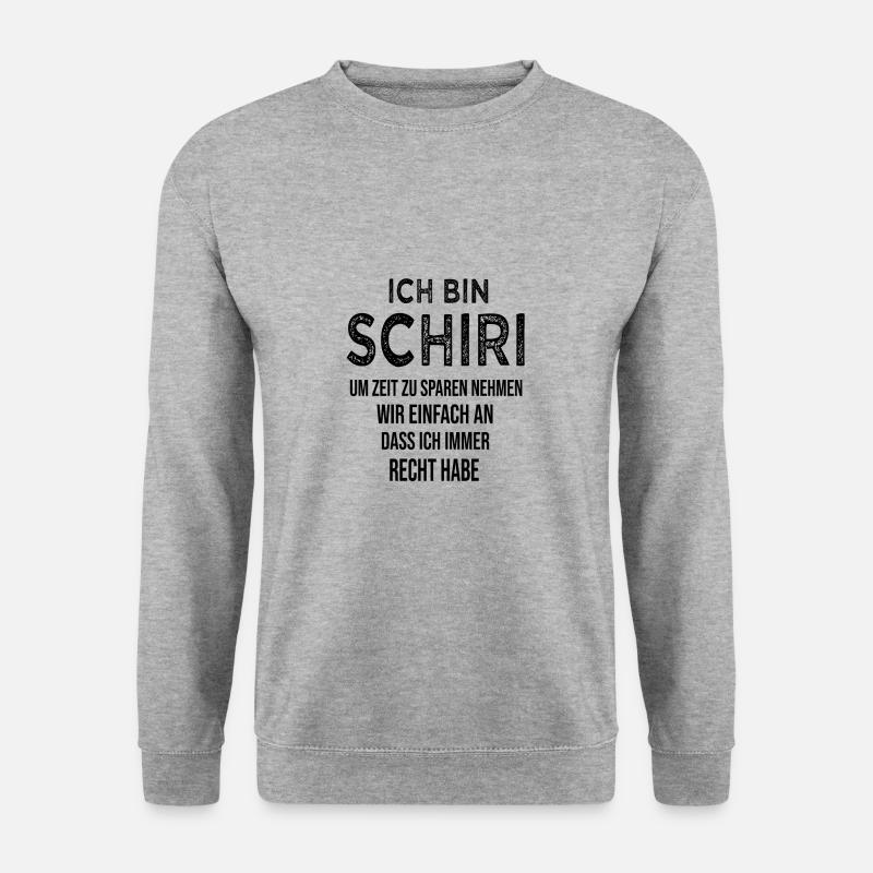 Ich bin Schiri Spruch Geschenkidee - Unisex Pullover - Weißgrau meliert