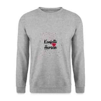 Konfetti im Herzen Karneval Fasching Kostüm - Unisex Pullover - Weißgrau meliert - Vorne - Alina (178cm) & Michal (187cm)