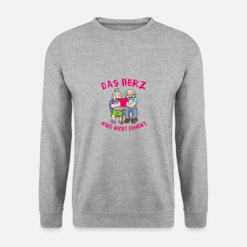 Das Herz Wird Nicht Dement - Unisex Pullover - Weißgrau meliert