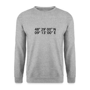 Coordonnées de Reutlingen - Sweat-shirt Unisexe - gris chiné - Devant - Alina (178cm) & Michal (187cm)