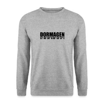 Dormagen Koordinaten - Unisex Pullover - Weißgrau meliert - Vorne - Alina (178cm) & Michal (187cm)