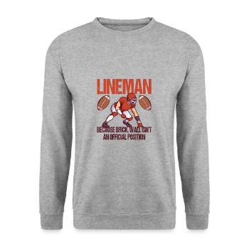 Brick Wall ist kein Positionsfußball - Unisex Pullover - Weißgrau meliert - Vorne - Alina (178cm) & Michal (187cm)