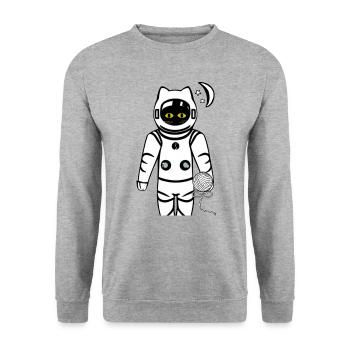 Cat - Unisex Sweatshirt - salt & pepper - Front - Alina (178cm) & Michal (187cm)