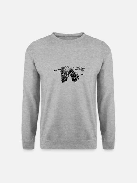 Flying Stork offspring Delivery - Unisex Sweatshirt - salt & pepper