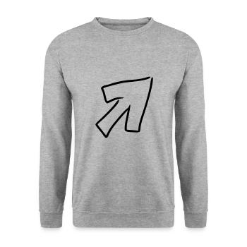 Flèche dessin croquis noir - Sweat-shirt Unisexe - gris chiné - Devant - Alina (178cm) & Michal (187cm)
