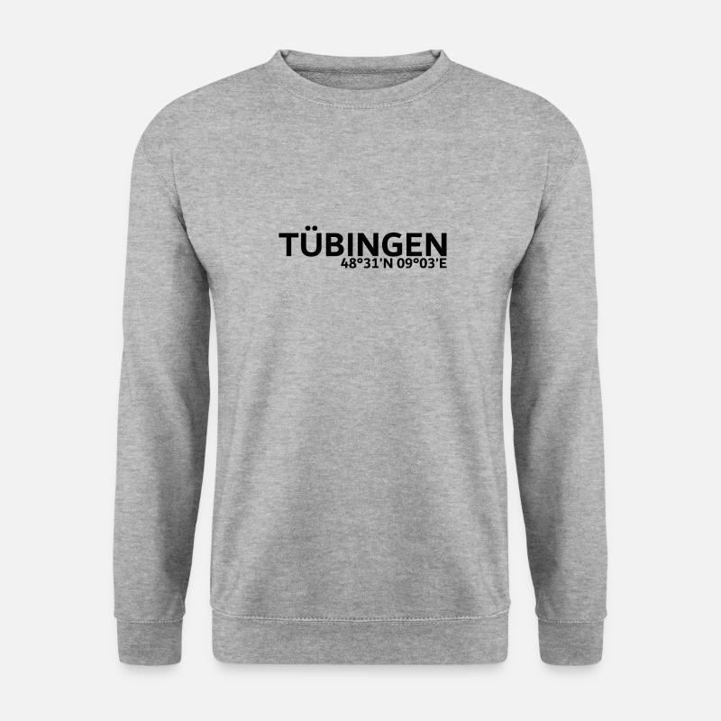 Tübingen Koordinaten - Unisex Pullover - Weißgrau meliert