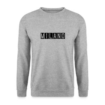 Milano Flughafentafel - Unisex Pullover - Weißgrau meliert - Vorne - Alina (178cm) & Michal (187cm)
