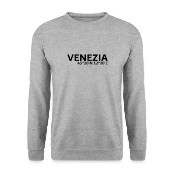 Venezia Koordinaten - Unisex Pullover - Weißgrau meliert - Vorne - Alina (178cm) & Michal (187cm)