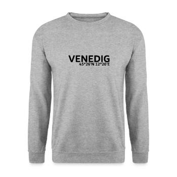 Coordonnées de Venise - Sweat-shirt Unisexe - gris chiné - Devant - Alina (178cm) & Michal (187cm)