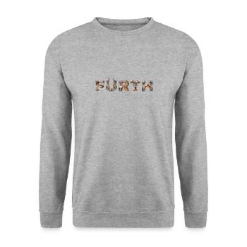 Fürth Hund - Unisex Pullover - Weißgrau meliert - Vorne - Alina (178cm) & Michal (187cm)