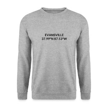 Coordonnées de Evansville, Indiana, États-Unis - Sweat-shirt Unisexe - gris chiné - Devant - Alina (178cm) & Michal (187cm)