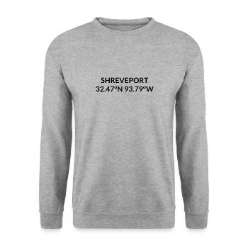 Coordonnées de Shreveport, Louisiane, États-Unis - Sweat-shirt Unisexe - gris chiné - Devant - Alina (178cm) & Michal (187cm)