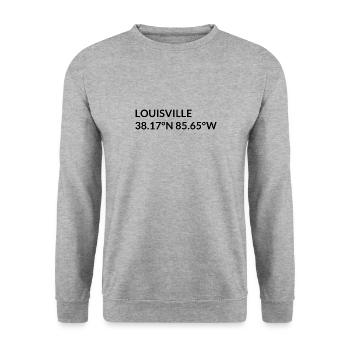 Coordonnées de Louisville, Kentucky, États-Unis - Sweat-shirt Unisexe - gris chiné - Devant - Alina (178cm) & Michal (187cm)