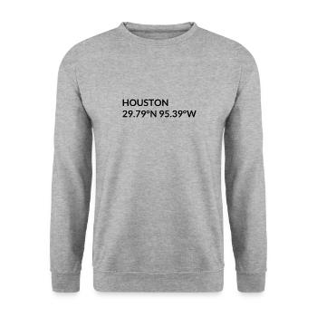 Houston, Texas, USA Coordinates - Unisex Sweatshirt - salt & pepper - Front - Alina (178cm) & Michal (187cm)