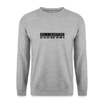 Gummersbach Koordinaten - Unisex Pullover - Weißgrau meliert - Vorne - Alina (178cm) & Michal (187cm)