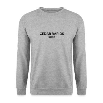 Cedar Rapids Iowa USA - Unisex Pullover - Weißgrau meliert - Vorne - Alina (178cm) & Michal (187cm)