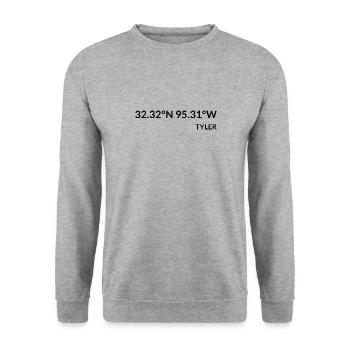 Coordonnées de Tyler, Texas, États-Unis - Sweat-shirt Unisexe - gris chiné - Devant - Alina (178cm) & Michal (187cm)