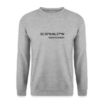 Montgomery, Alabama, United States Coordinates - Unisex Sweatshirt - salt & pepper - Front - Alina (178cm) & Michal (187cm)