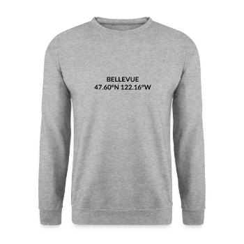 Bellevue, Washington, United States Coordinates - Unisex Sweatshirt - salt & pepper - Front - Alina (178cm) & Michal (187cm)