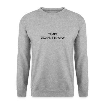Tempe, Arizona, USA Coordinates - Unisex Sweatshirt - salt & pepper - Front - Alina (178cm) & Michal (187cm)