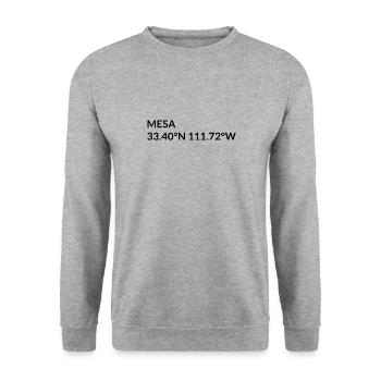 Mesa, Arizona, USA Coordinates - Unisex Sweatshirt - salt & pepper - Front - Alina (178cm) & Michal (187cm)