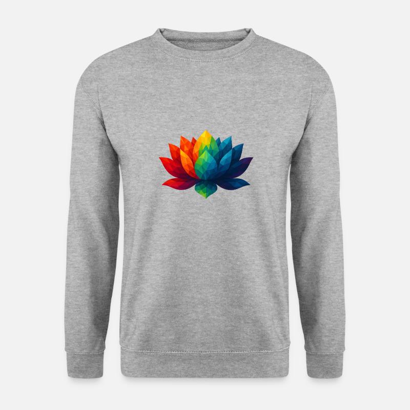WPAP Stil - Lotus - Unisex Pullover - Weißgrau meliert
