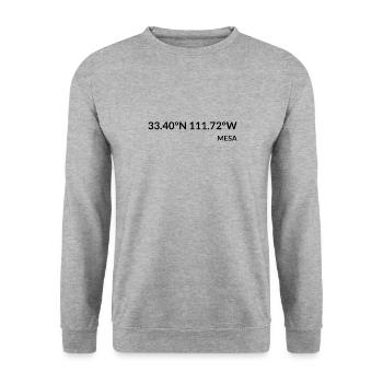 Mesa, Arizona, USA Coordinates - Unisex Sweatshirt - salt & pepper - Front - Alina (178cm) & Michal (187cm)