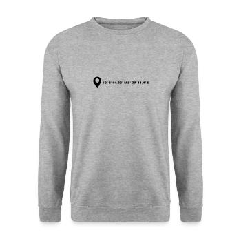 Coordonnées de Villingen-Schwenningen - Sweat-shirt Unisexe - gris chiné - Devant - Alina (178cm) & Michal (187cm)