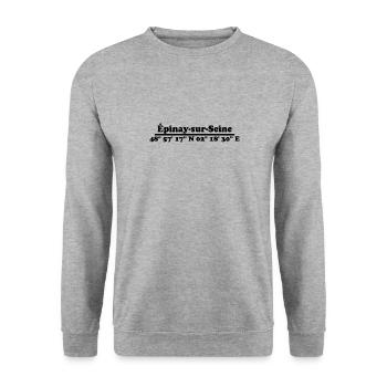 Épinay-sur-Seine coordinates - Unisex Sweatshirt - salt & pepper - Front - Alina (178cm) & Michal (187cm)
