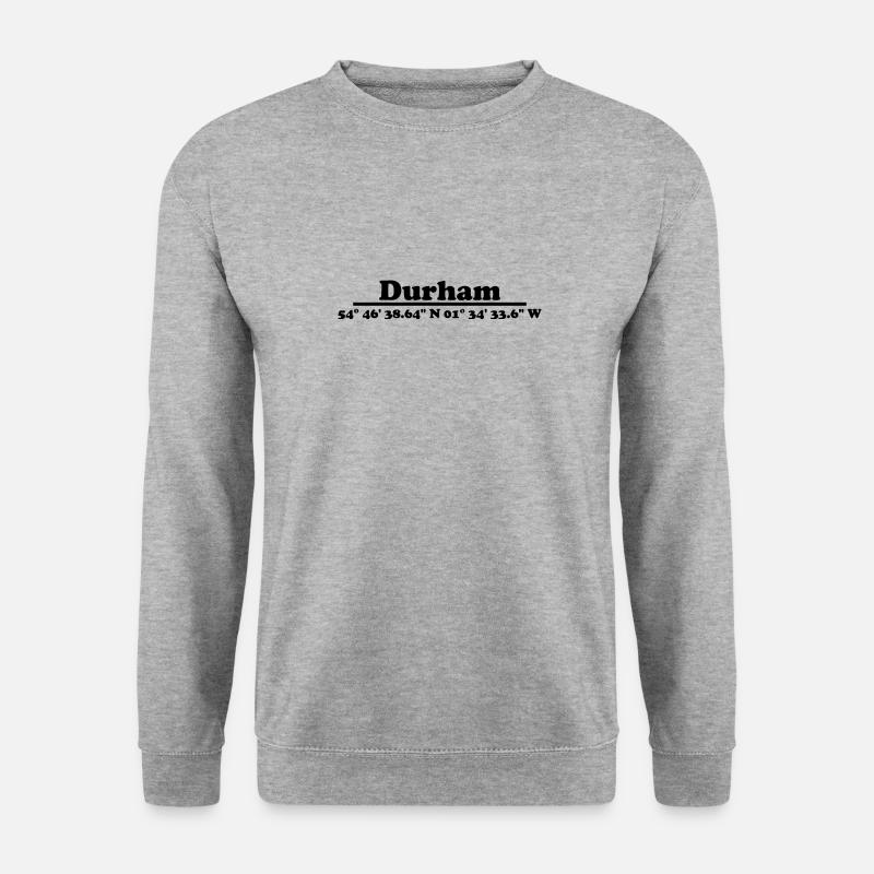 Durham Koordinaten - Unisex Pullover - Weißgrau meliert