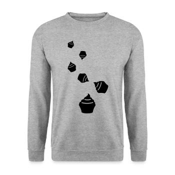 Muffin Silhouette icon - Unisex Sweatshirt - salt & pepper - Front - Alina (178cm) & Michal (187cm)