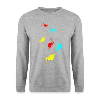 Student symbol - Unisex Pullover - Weißgrau meliert - Vorne - Alina (178cm) & Michal (187cm)
