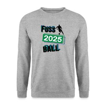 Fussball Spieler Team Turnier Mannschaft in 2025 - Unisex Pullover - Weißgrau meliert - Vorne - Alina (178cm) & Michal (187cm)