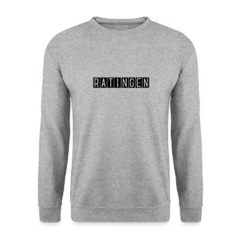 Ratingen Flughafentafel - Unisex Pullover - Weißgrau meliert - Vorne - Alina (178cm) & Michal (187cm)