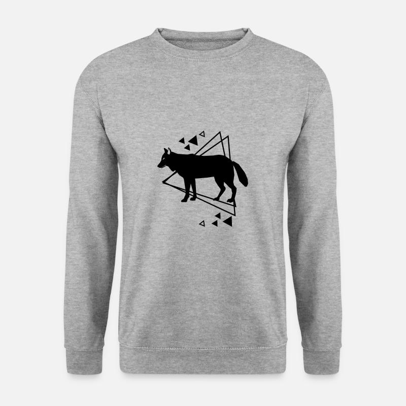 Wolf - Tierfreund Naturschutz - Unisex Pullover - Weißgrau meliert