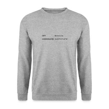 les coordonnées de Brownsville, Texas, États-Unis - Sweat-shirt Unisexe - gris chiné - Devant - Alina (178cm) & Michal (187cm)