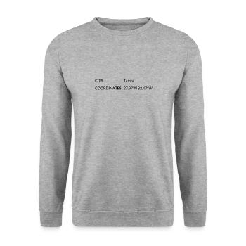 Tampa Florida USA Koordinaten - Unisex Pullover - Weißgrau meliert - Vorne - Alina (178cm) & Michal (187cm)
