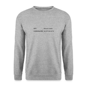 Winston-Salem, North Carolina, USA coordinates - Unisex Sweatshirt - salt & pepper - Front - Alina (178cm) & Michal (187cm)