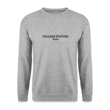 College Station Texas USA - Unisex Pullover - Weißgrau meliert - Vorne - Alina (178cm) & Michal (187cm)