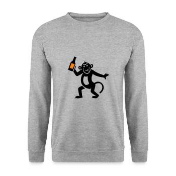Monkey Beer Funny - Unisex Sweatshirt - salt & pepper - Front - Alina (178cm) & Michal (187cm)