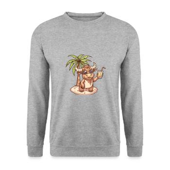 Taurus Summer Beach Comic - Unisex Sweatshirt - salt & pepper - Front - Alina (178cm) & Michal (187cm)