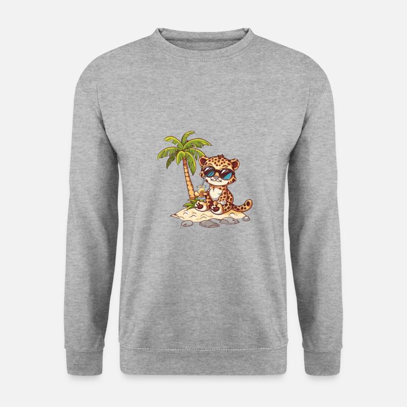 Leopard Summer Beach Comic - Unisex Sweatshirt - salt & pepper