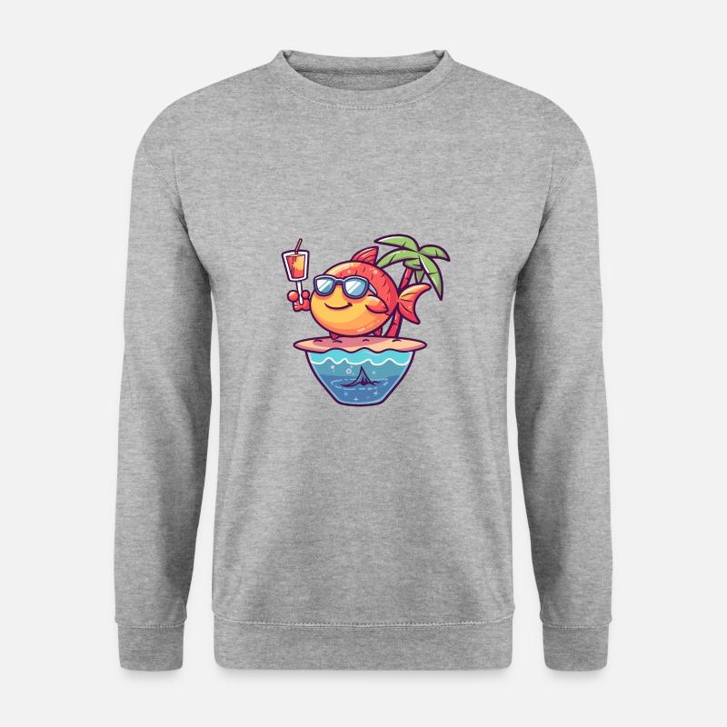 Fish Summer Ocean Comic - Unisex Sweatshirt - salt & pepper