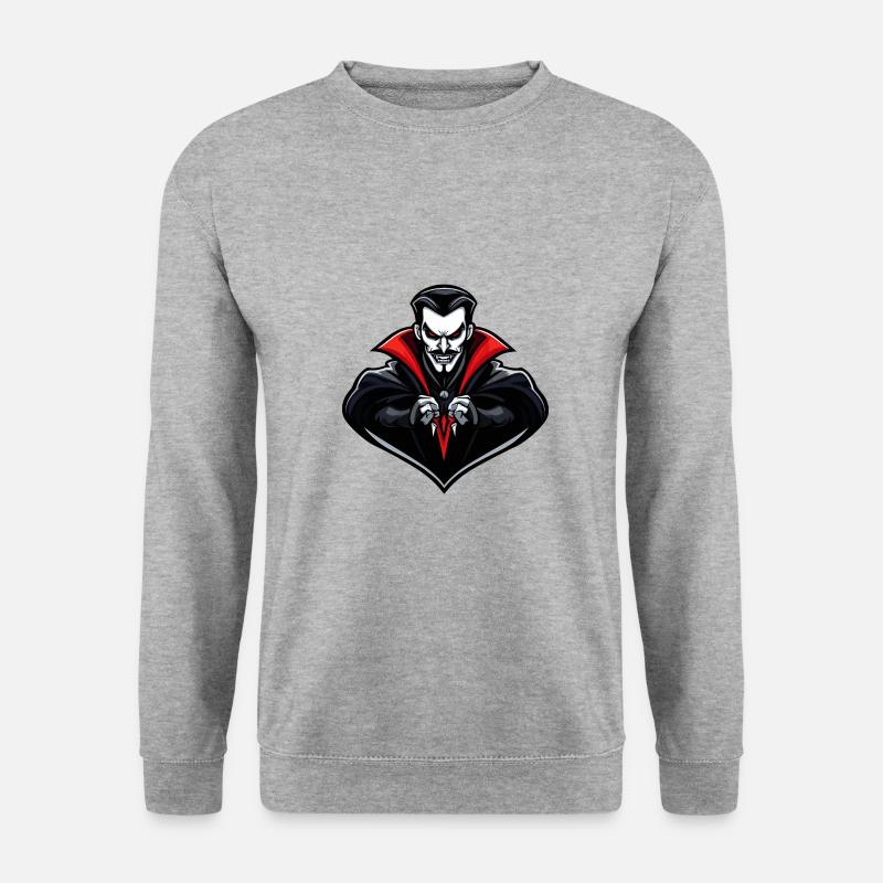 Bande dessinée vampire Halloween - Sweat-shirt Unisexe - gris chiné