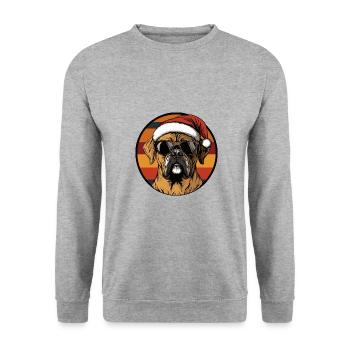Boxer Chien Noël Cool - Sweat-shirt Unisexe - gris chiné - Devant - Alina (178cm) & Michal (187cm)