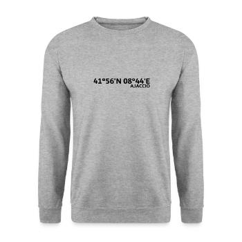 Coordonnées d’Ajaccio - Sweat-shirt Unisexe - gris chiné - Devant - Alina (178cm) & Michal (187cm)