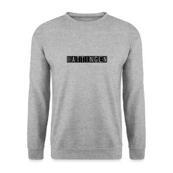 Hattingen Flughafentafel - Unisex Pullover - Weißgrau meliert - Vorne - Alina (178cm) & Michal (187cm)