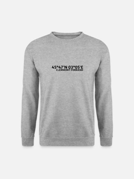 Coordonnées clermont-ferrand - Sweat-shirt Unisexe - gris chiné